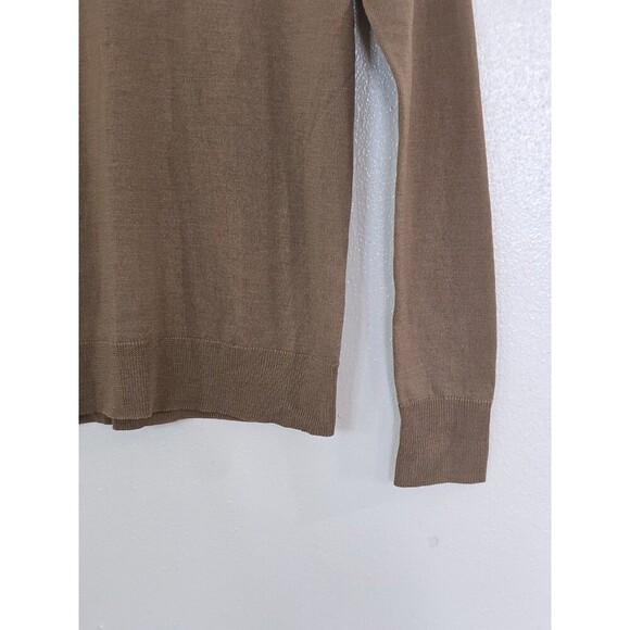 Uniqlo Wool V Neck Sweater Womens Size Small Brown Pullover Lightweight - Picture 5 of 11